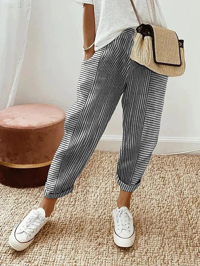 Charlie ™ - Striped Cotton Trousers