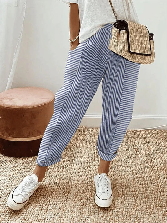 Charlie ™ - Striped Cotton Trousers