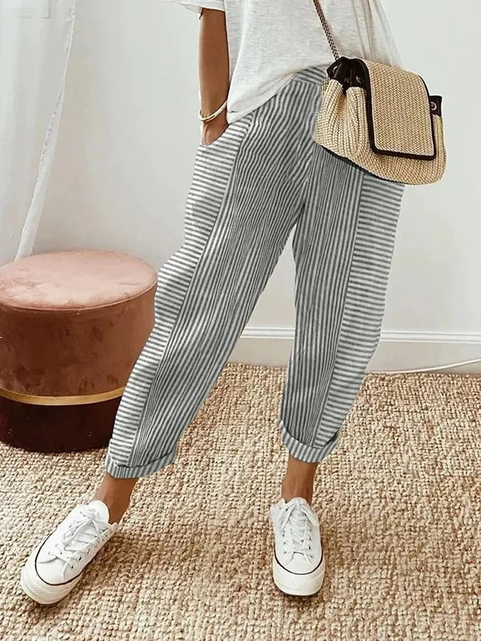 Charlie ™ - Striped Cotton Trousers