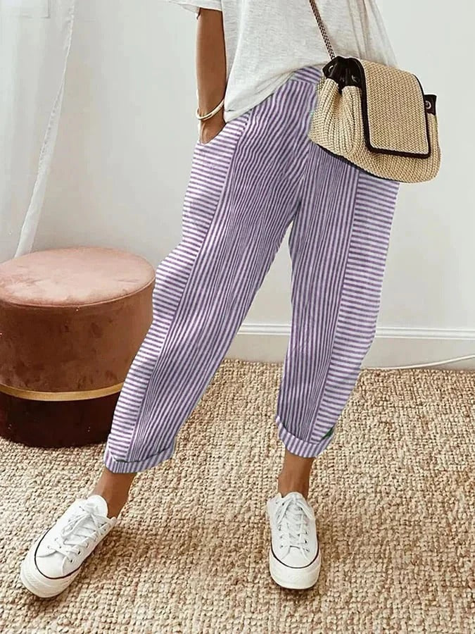 Charlie ™ - Striped Cotton Trousers